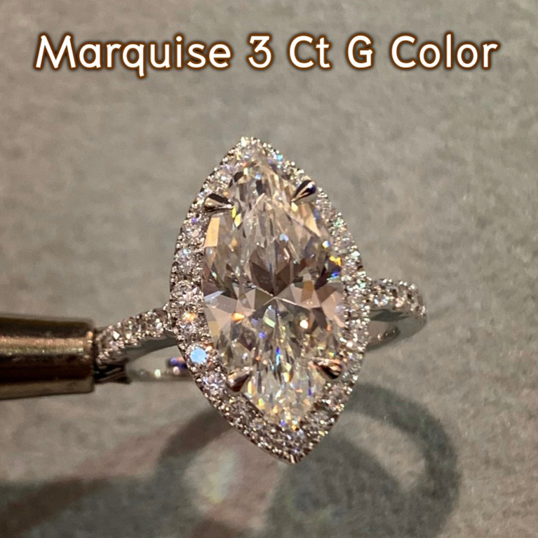 แหวนเพชรรูปมาคี ขนาด 3.10 กะรัต น้ำ97(G Color)